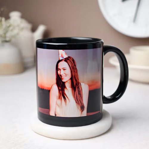 Black Photo Mug 325ml - Image 4