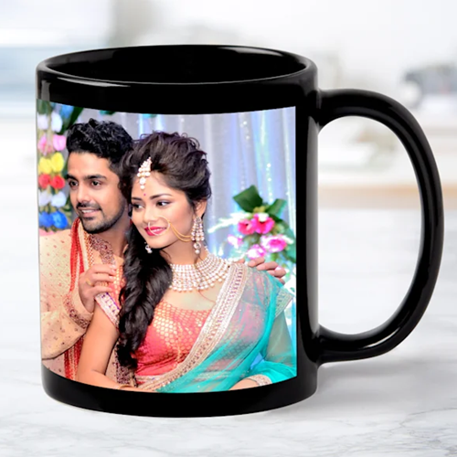 Black Photo Mug 325ml - Image 2